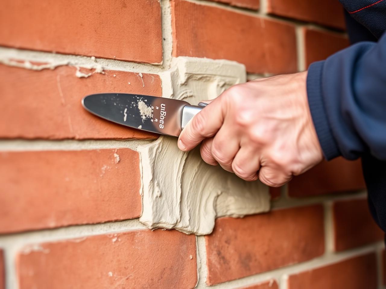 Mason hand-pointing a Brooklyn brick wall